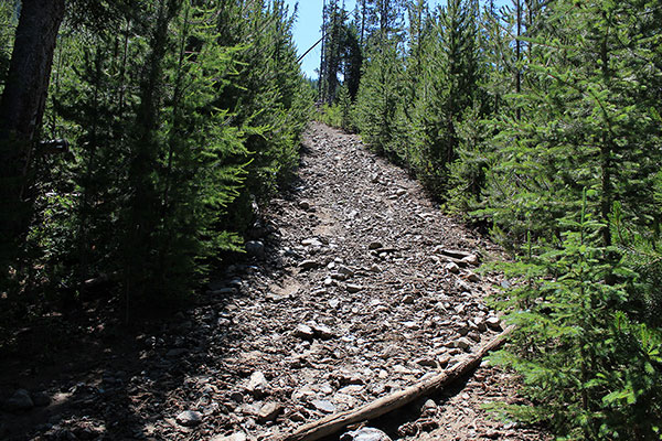 Here the road turns into an ATV track. A good parking spot is just before here.