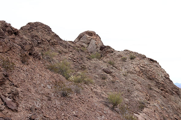 Once on the summit ridge I follow it to the saddle below to the right of the summit horn