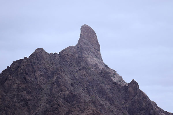 The summit horn with my saddle highpoint immediately below the horn to the left