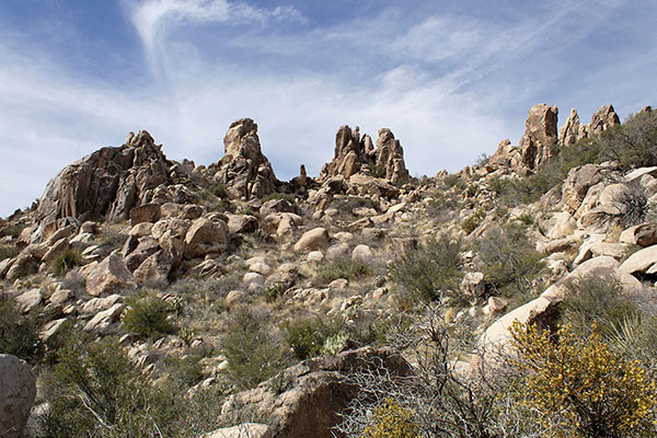 From here we chose to climb the leftmost gully