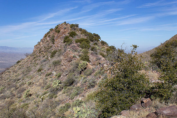 Approaching the Johnny Lyon Hills Highpoint