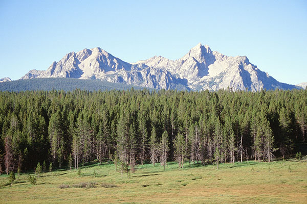 McGowan Peak, Sawtooth Mountains, from Highway 21