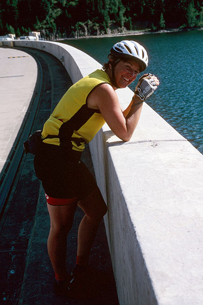 Linda on the Hungry Horse Dam, Montana