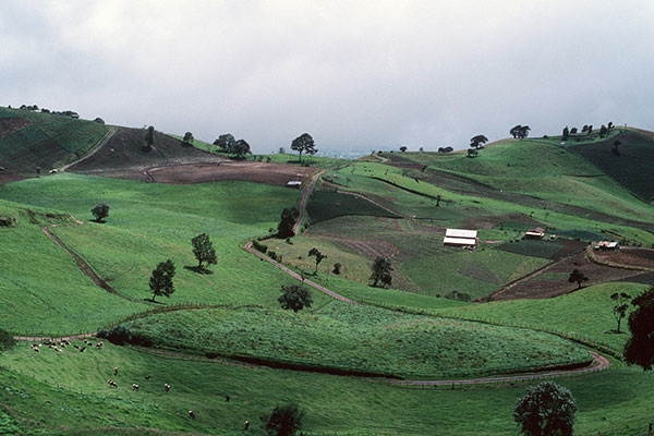 Irazu Volcano farmland slopes