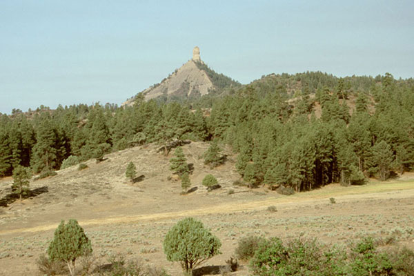Chimney Rock to the south on our way to Yellow Jacket Pass