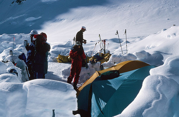 Dinner at our 14200 foot camp