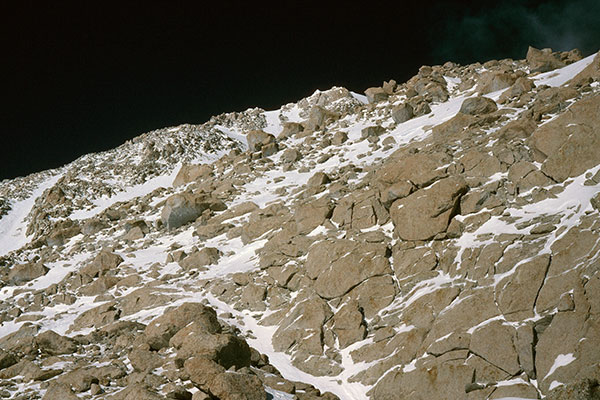 Rock band above our 17200 foot camp