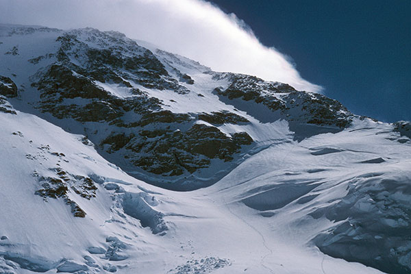 The Upper West Rib from our 14200 foot camp