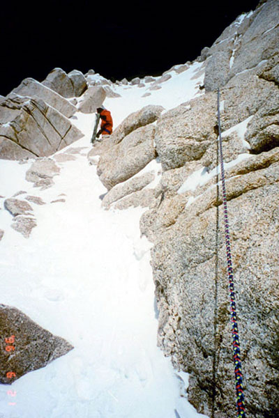 Lyle fixing line on the Upper West Rib (Robert Sudduth photo)