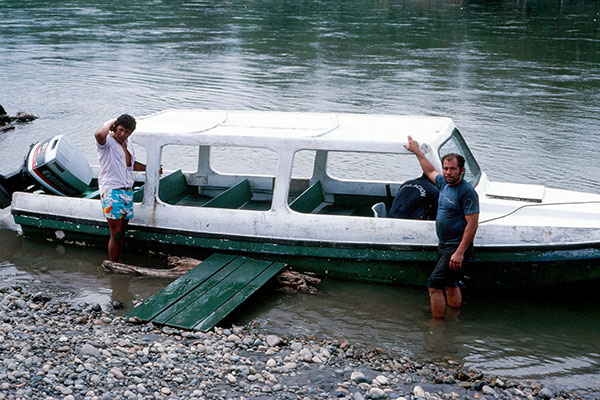 Speedboat on the Augarico River