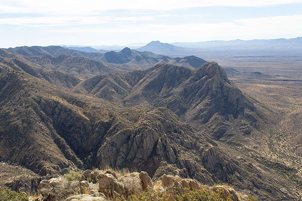 Little Elephant Head is on the right. The Quantrell Mine Trail is visible on the left.
