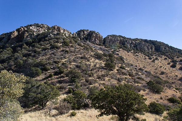 The southwest face of Black Diamond Peak from the first saddle