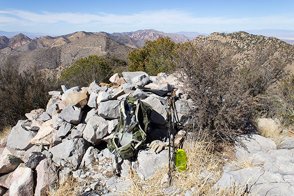 The Henry Peak summit cairn