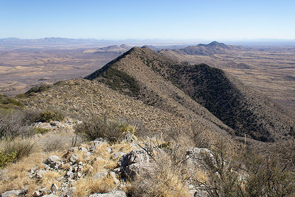 Bennett Benchmark and OK Notch Peak to the southeast from Henry Peak