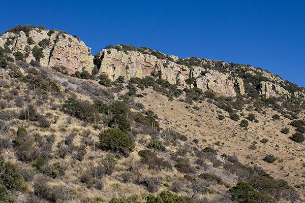 An afternoon view of Black Diamond Peak's southwest face