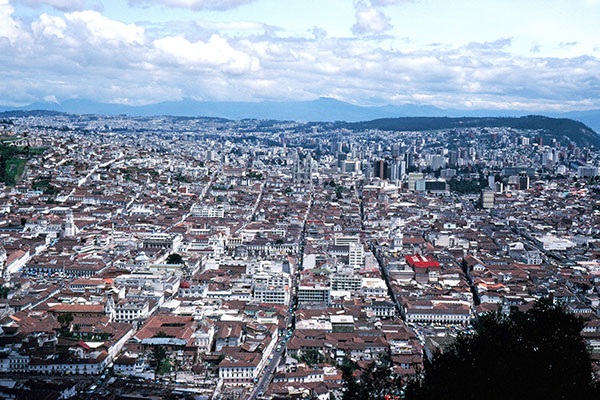 Central Quito from below the Virgin of El Panecillo