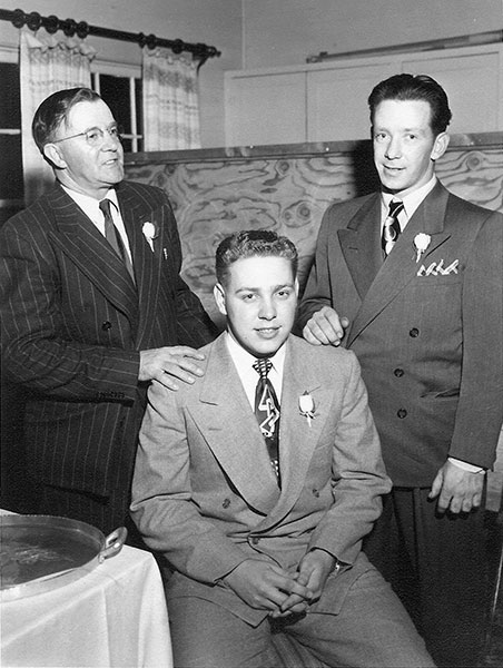 Grandfather, Father, and Gene McClellan at Father's Wedding (1951)
