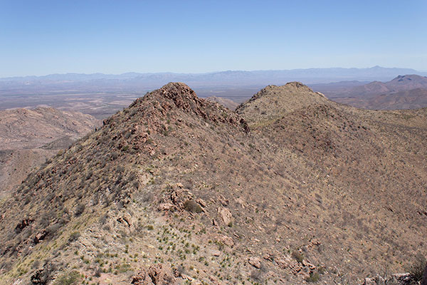 South towards Perilla Benchmark and Peak 5829 from South Perilla High Point
