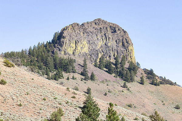 An afternoon view of Castle Rock from the northwest