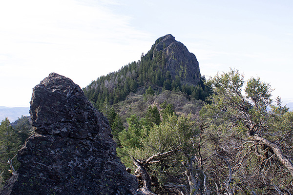 My view of Castle Rock from the north ridge after traversing around the north pinnacle