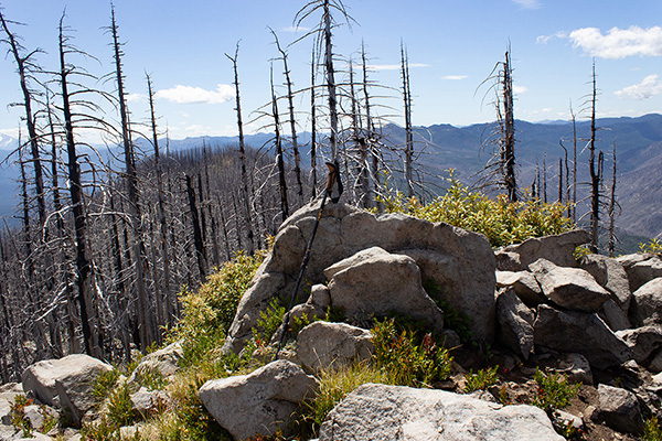 The rocky point - apparently the summit of Fish Creek Mountain