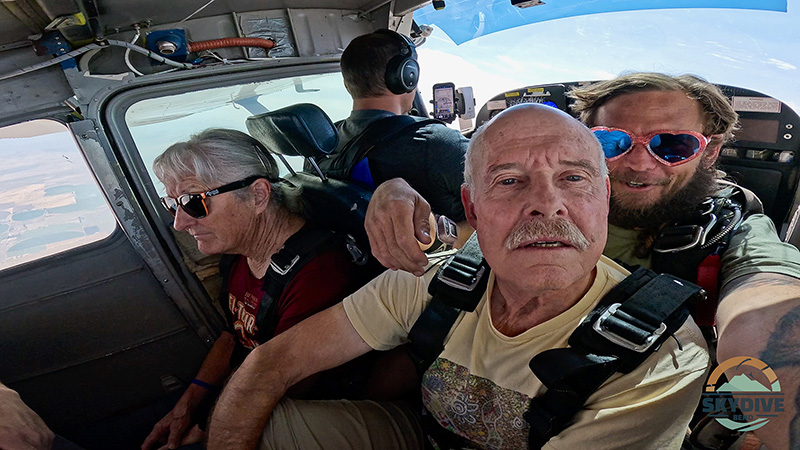 Nick coaches me as we approach our jumping altitude. I get a little anxious.