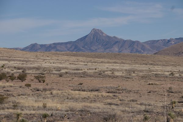 Cookes Peak rises to the ESE from our campsite