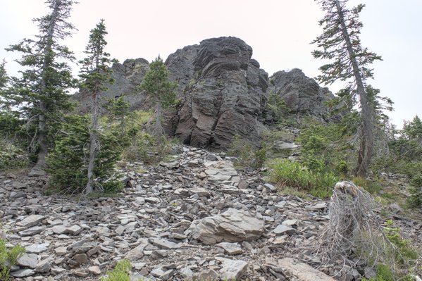 I climbed around the summit cliffs to the right
