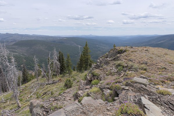 Castle Rock rises on the horizon far to the SSE