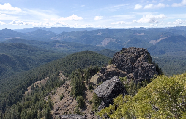 Southwest from South Pyramid, Peak 5600 below