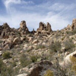 Towers guarding access to the Arrastra Mountain summit