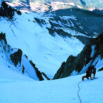 View down Leuthold Couloir, Mount Hood