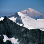 Forbidden Peak, Eldorado Peak, and Mount Baker from Mount Buckner