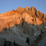 East Face of Split Mountain from Red Lake at sunrise