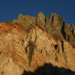 East Face of Split Mountain from Red Lake at sunrise